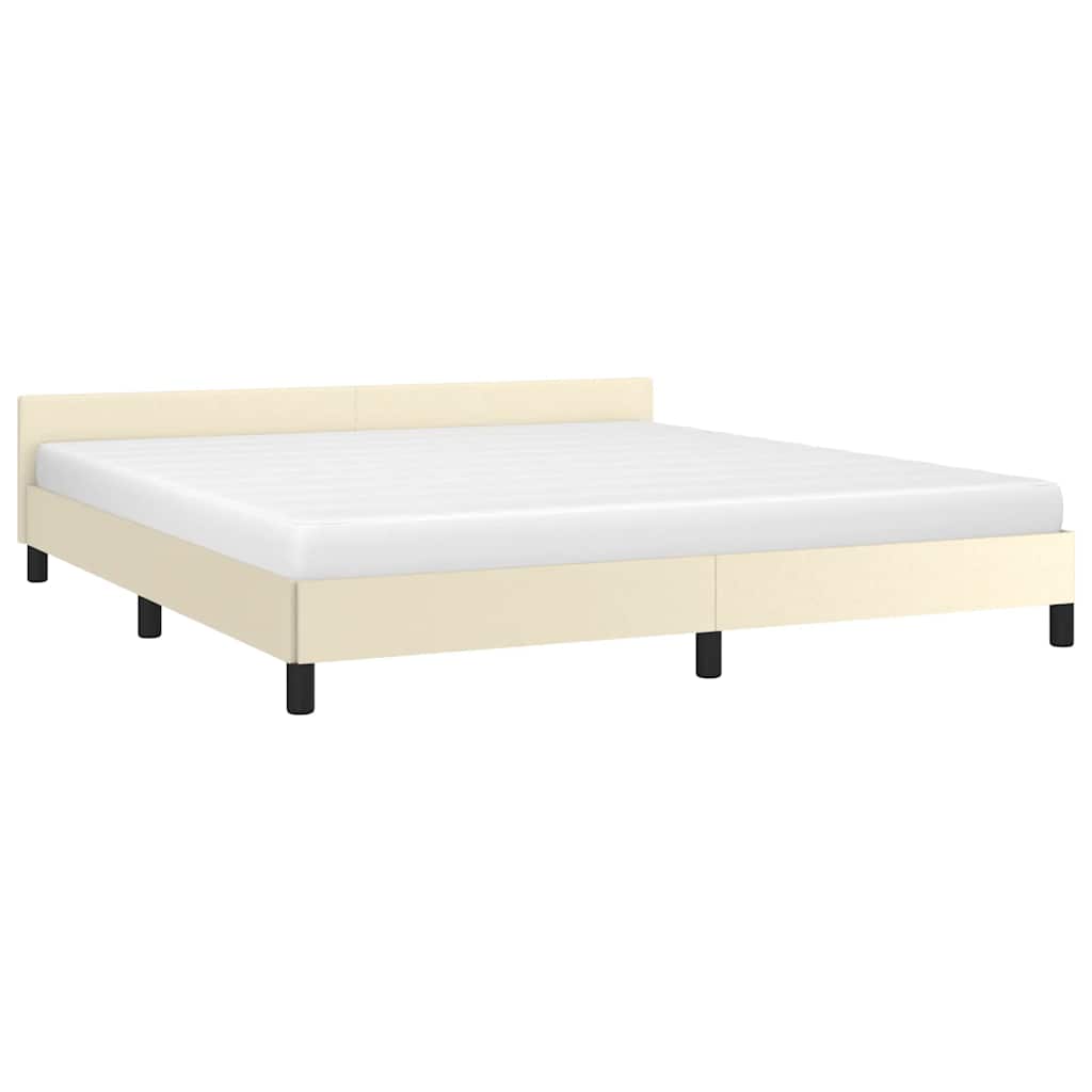 Cadre de lit avec tête de lit sans matelas crème 160x200 cm - XIOS