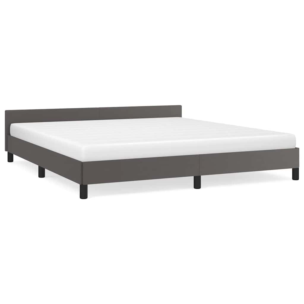 Cadre de lit avec tête de lit sans matelas gris 160x200 cm - XIOS