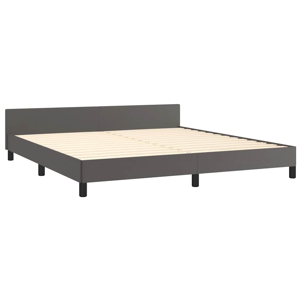 Cadre de lit avec tête de lit sans matelas gris 160x200 cm - XIOS