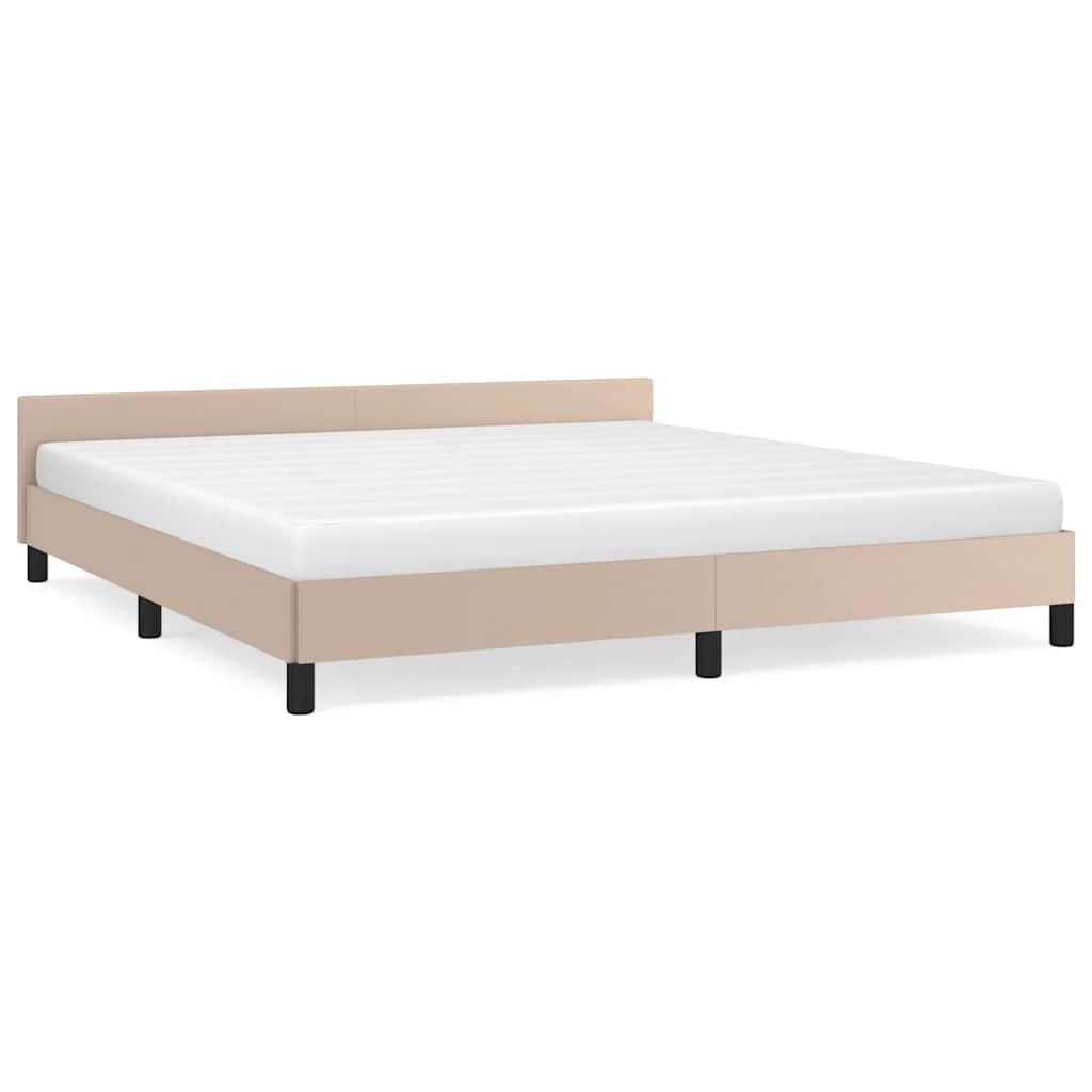 Cadre de lit avec tête de lit sans matelas cappuccino 160x200cm - XIOS
