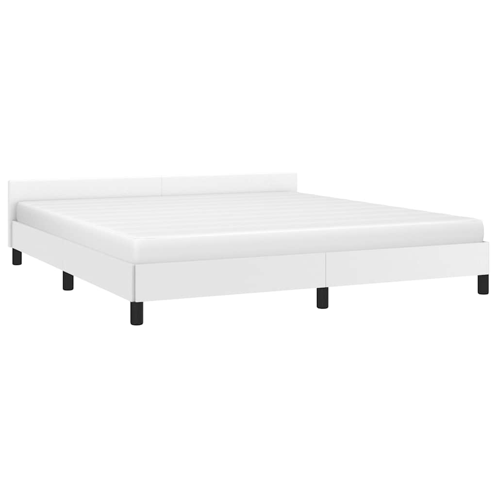 Cadre de lit avec tête de lit sans matelas blanc 180x200 cm - XIOS
