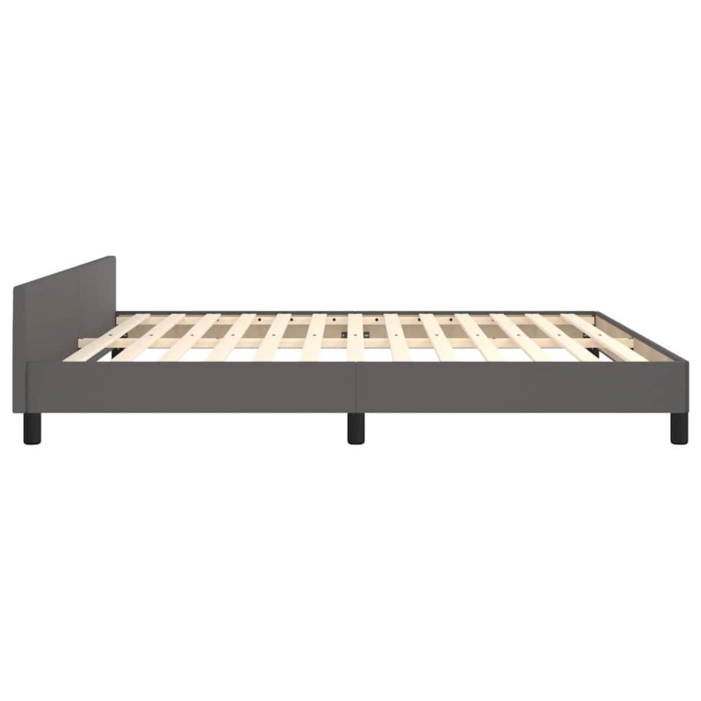 Cadre de lit avec tête de lit sans matelas gris 180x200 cm - XIOS