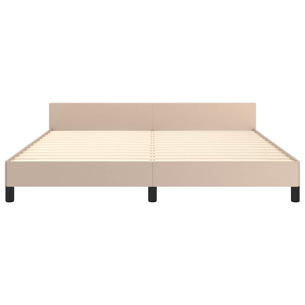 Cadre de lit avec tête de lit sans matelas cappuccino 180x200cm - XIOS