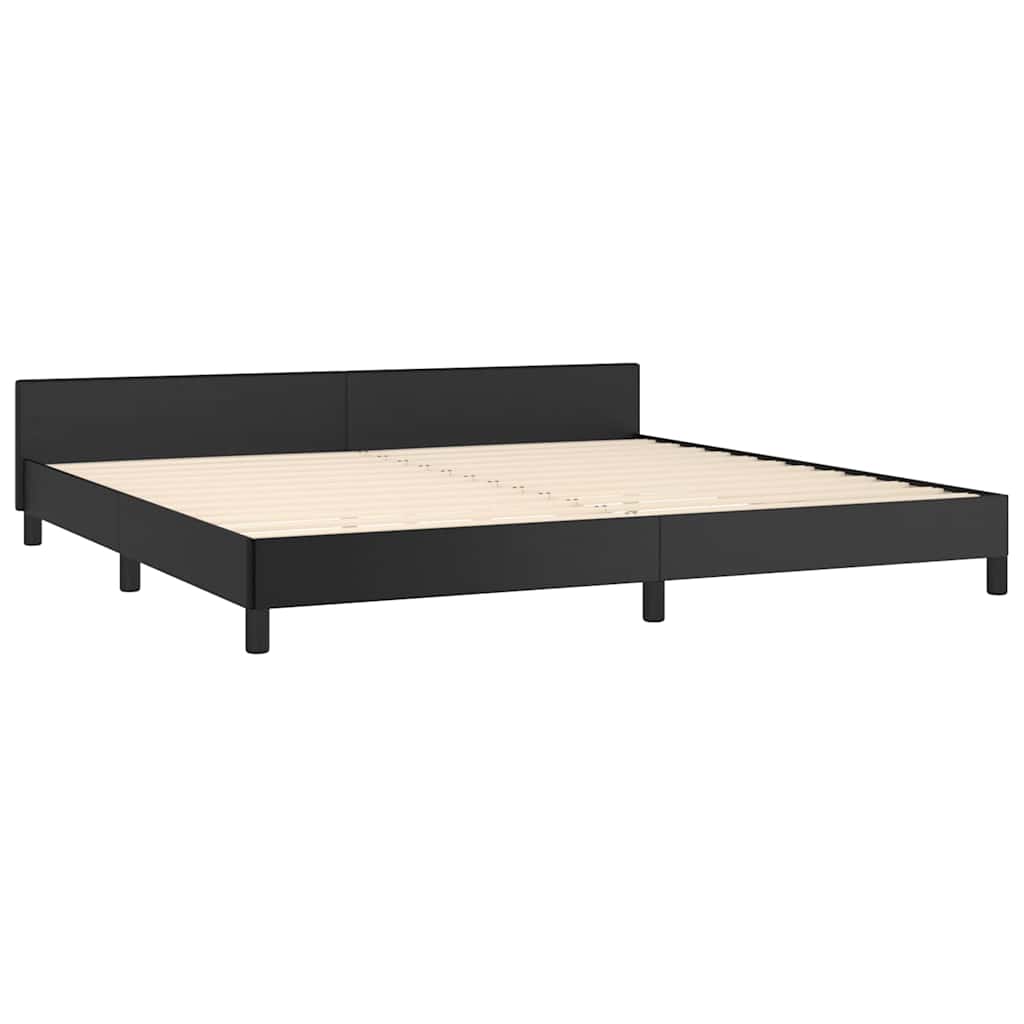 Cadre de lit avec tête de lit sans matelas noir 200x200 cm - XIOS