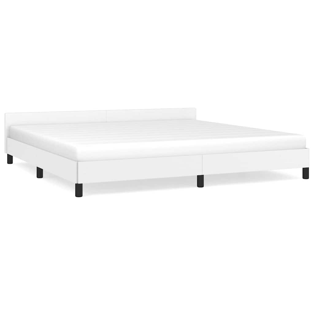 Cadre de lit avec tête de lit sans matelas blanc 200x200 cm - XIOS