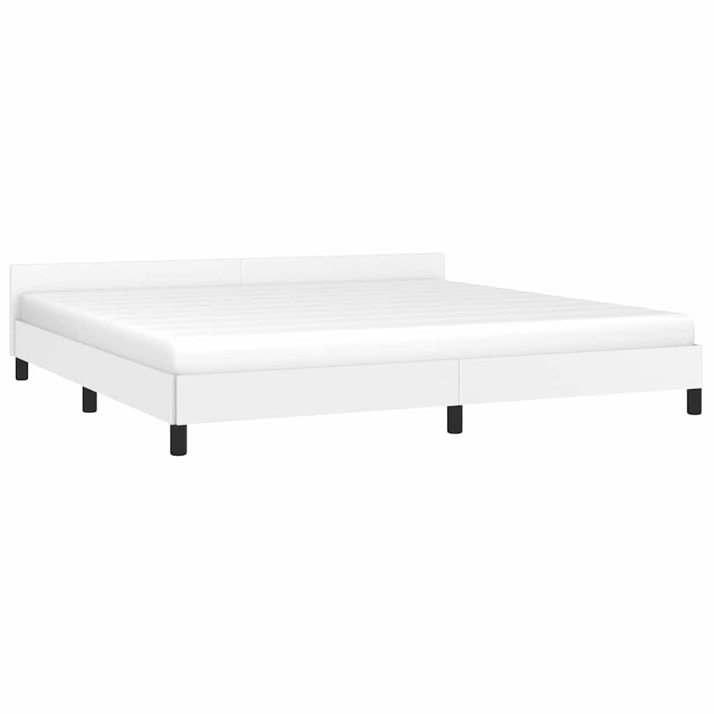 Cadre de lit avec tête de lit sans matelas blanc 200x200 cm - XIOS