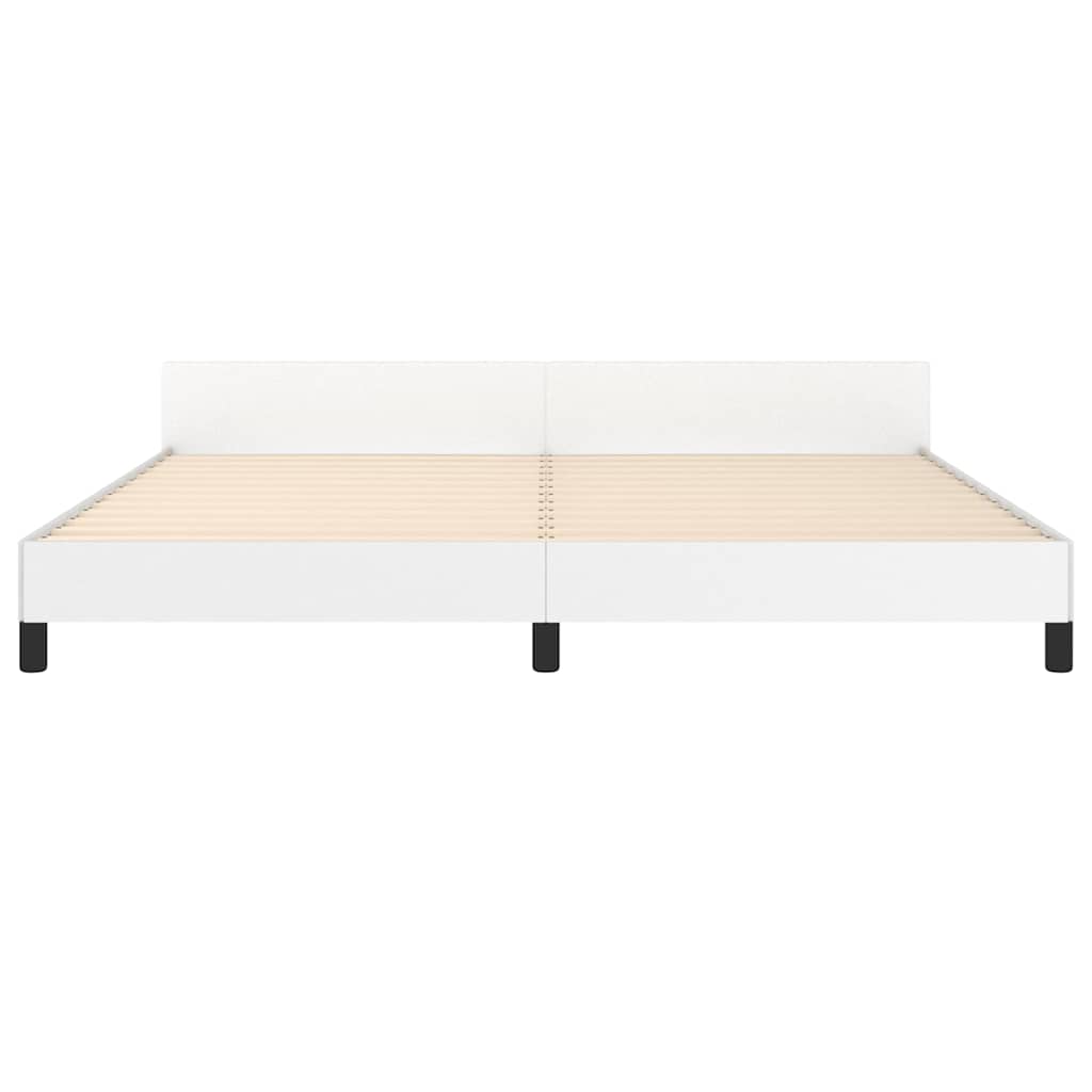 Cadre de lit avec tête de lit sans matelas blanc 200x200 cm - XIOS