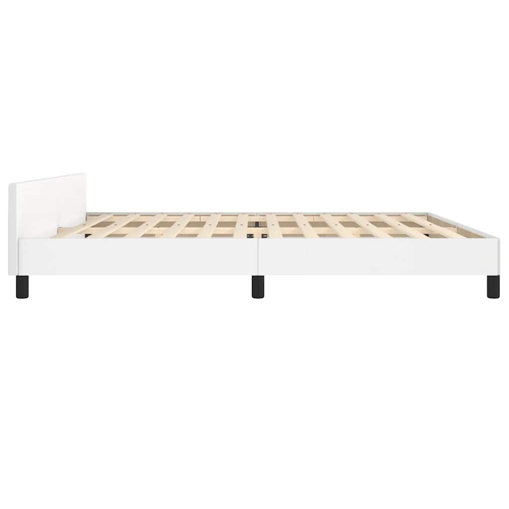 Cadre de lit avec tête de lit sans matelas blanc 200x200 cm - XIOS