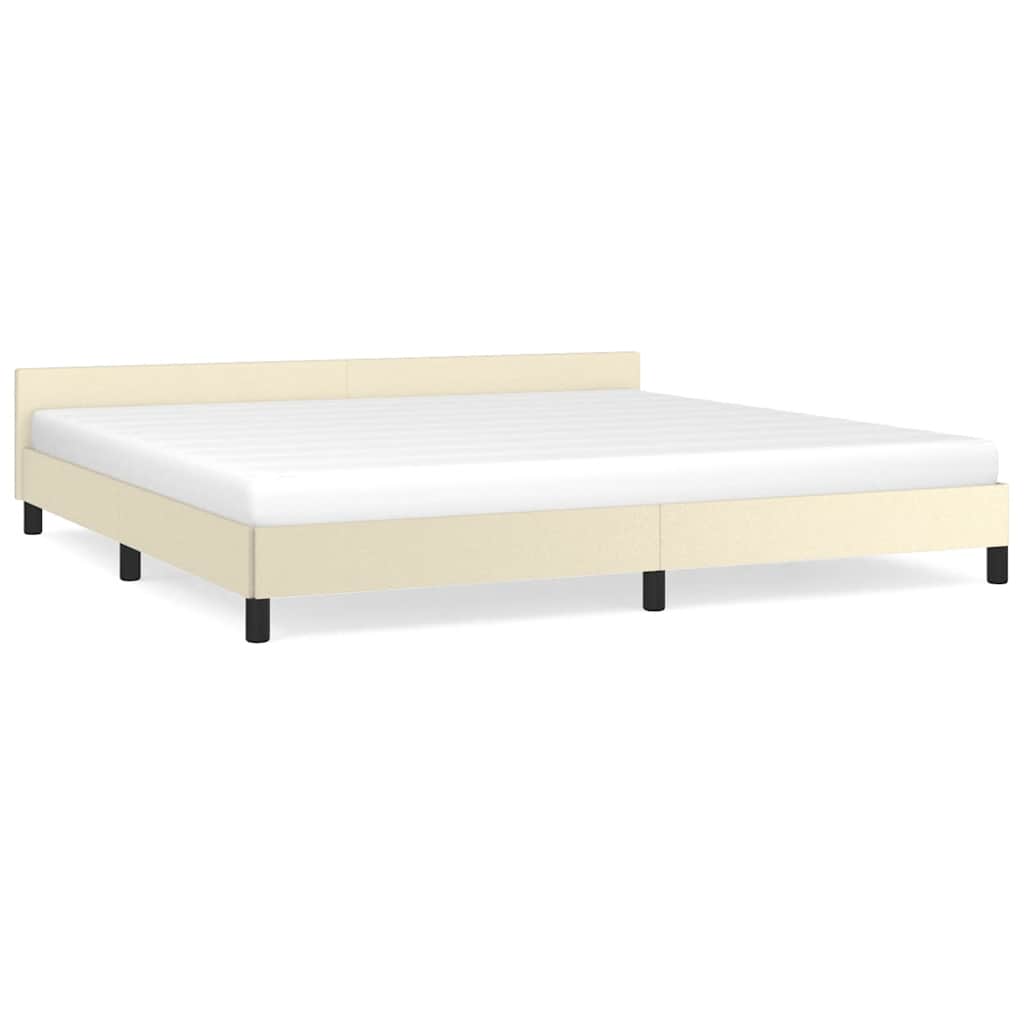 Cadre de lit avec tête de lit sans matelas crème 200x200 cm - XIOS