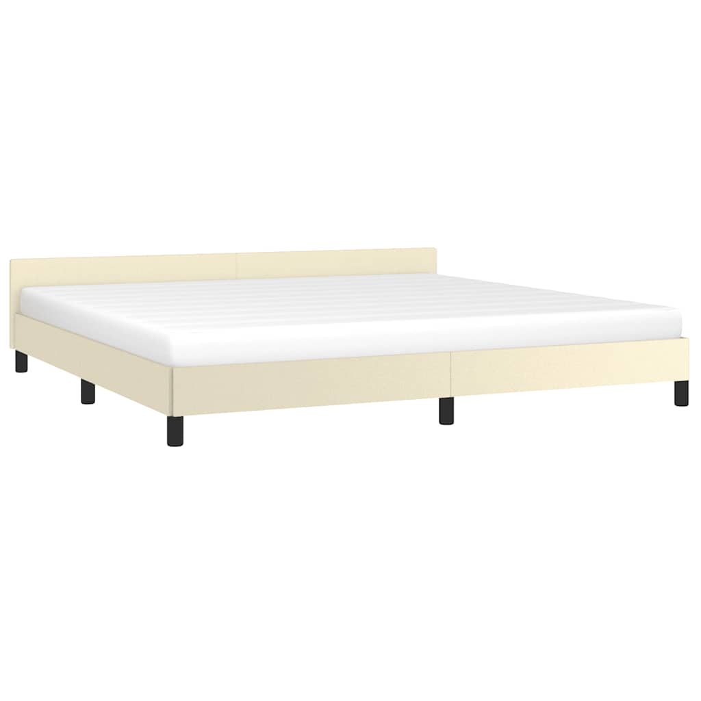 Cadre de lit avec tête de lit sans matelas crème 200x200 cm - XIOS