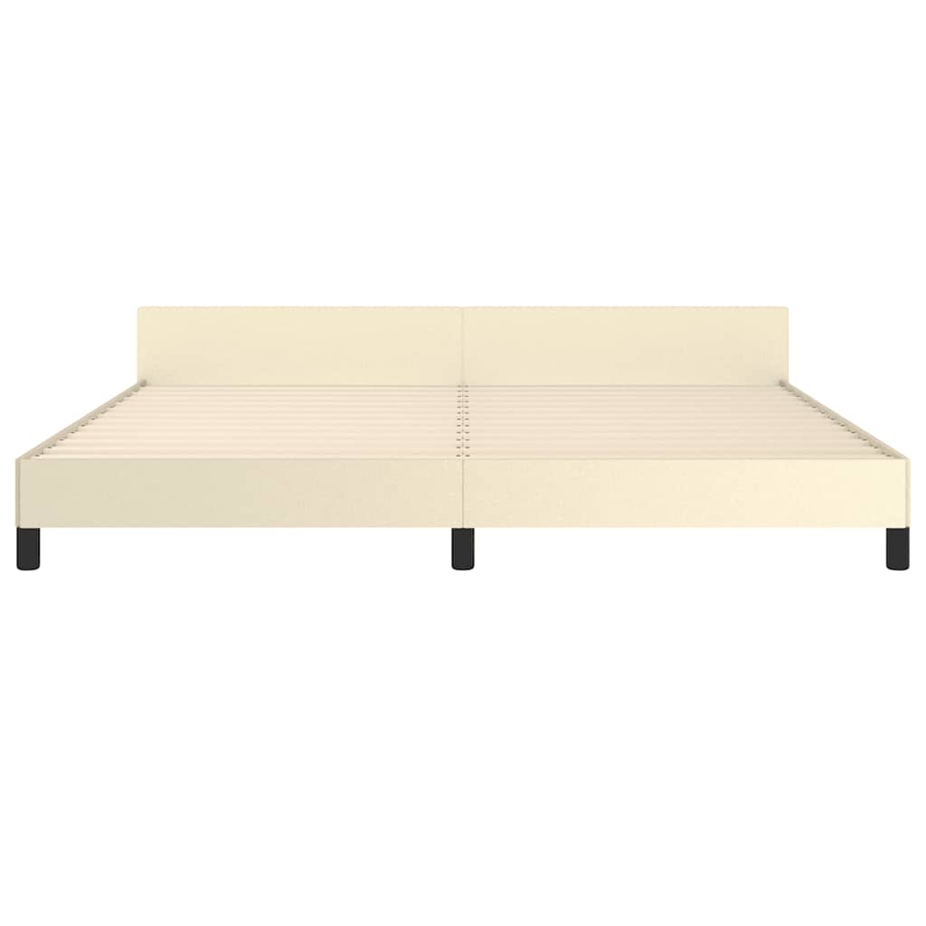 Cadre de lit avec tête de lit sans matelas crème 200x200 cm - XIOS