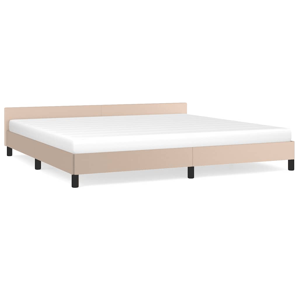 Cadre de lit avec tête de lit sans matelas cappuccino 200x200cm - XIOS
