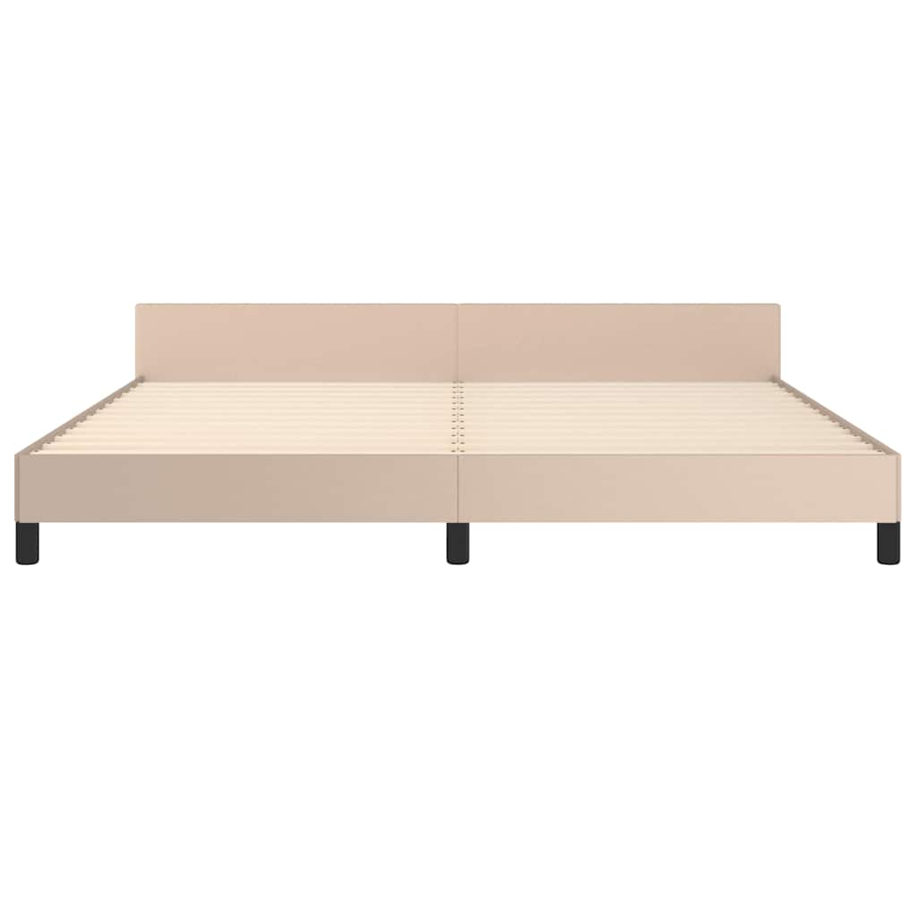 Cadre de lit avec tête de lit sans matelas cappuccino 200x200cm - XIOS