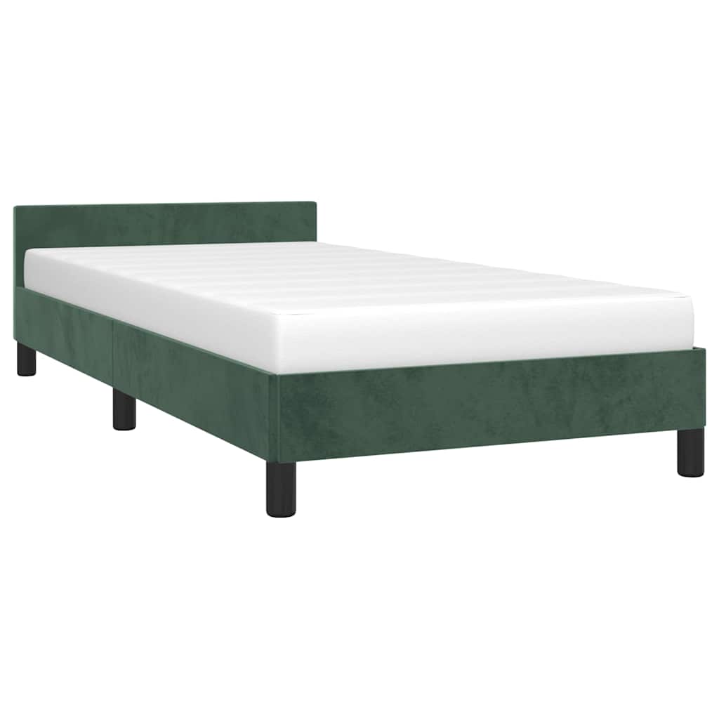 Cadre de lit sans matelas vert foncé 100x200 cm velours - XIOS