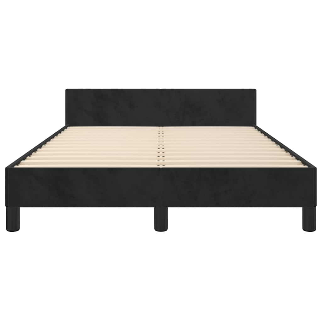 Cadre de lit sans matelas noir 120x200 cm velours - XIOS