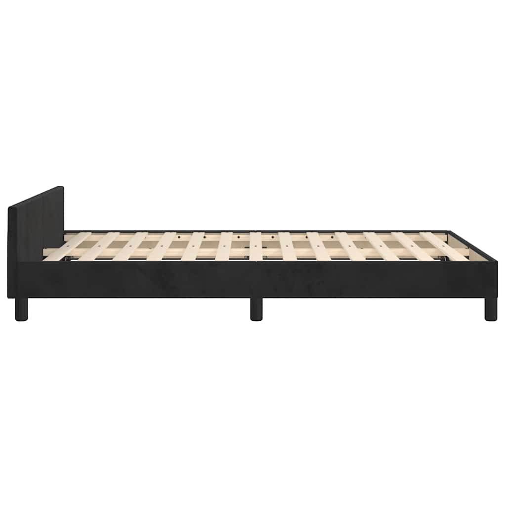 Cadre de lit sans matelas noir 120x200 cm velours - XIOS