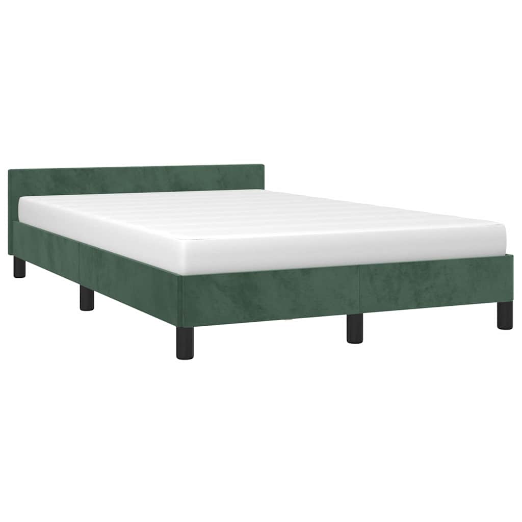 Cadre de lit sans matelas vert foncé 120x200 cm velours - XIOS