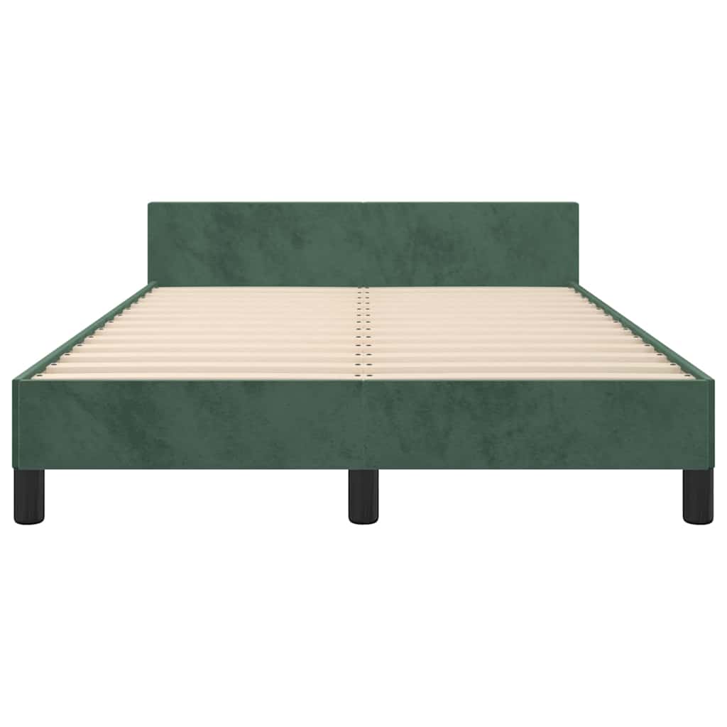 Cadre de lit sans matelas vert foncé 120x200 cm velours - XIOS