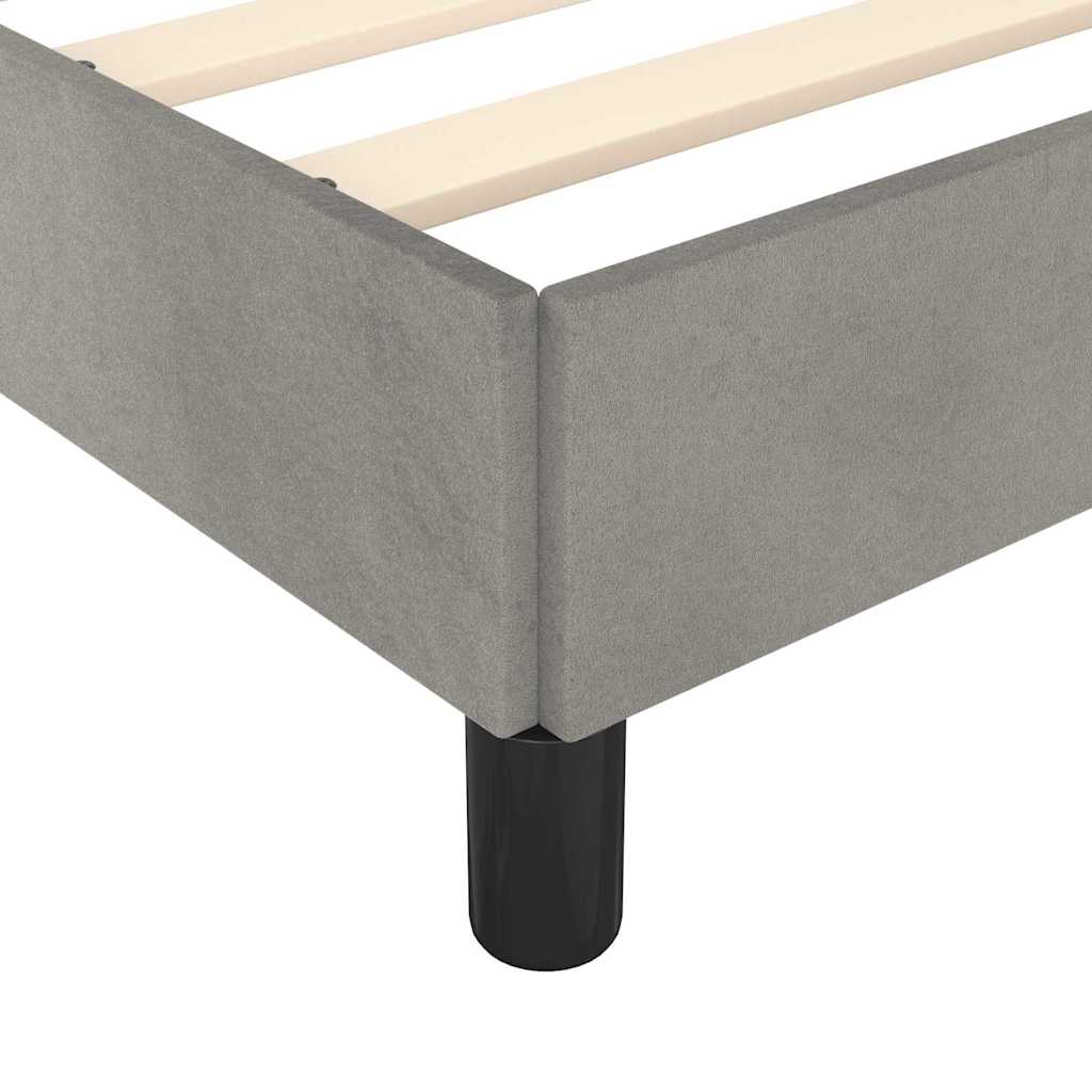 Cadre de lit sans matelas gris clair 140x190 cm velours - XIOS
