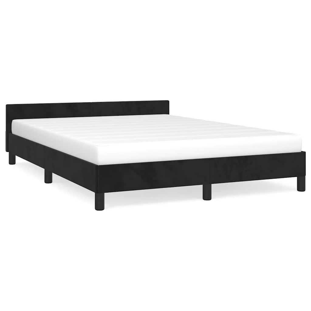 Cadre de lit sans matelas noir 140x200 cm velours - XIOS