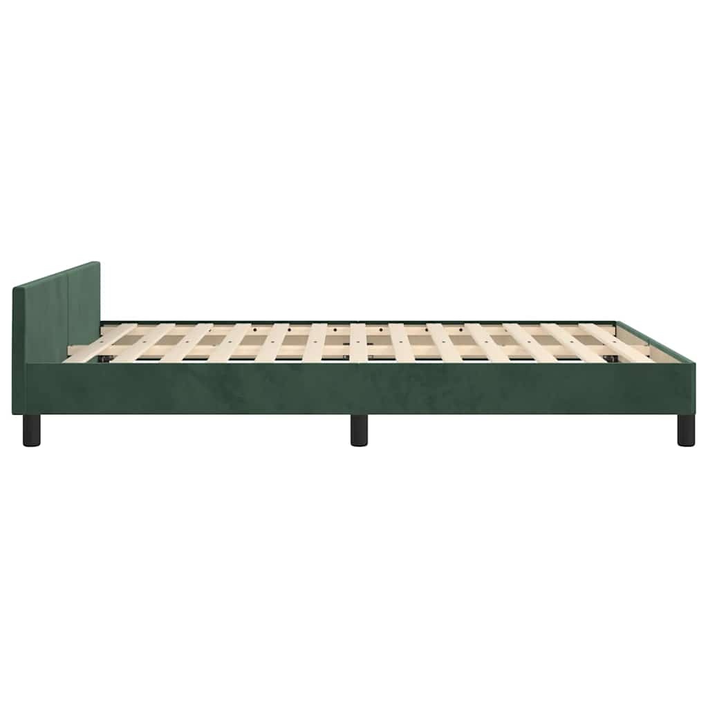 Cadre de lit sans matelas vert foncé 140x200 cm velours - XIOS