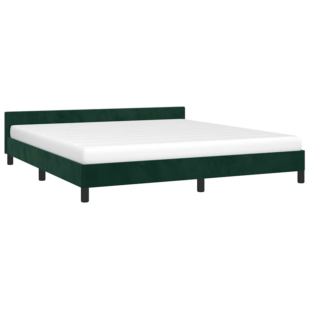 Cadre de lit sans matelas vert foncé 160x200 cm velours - XIOS