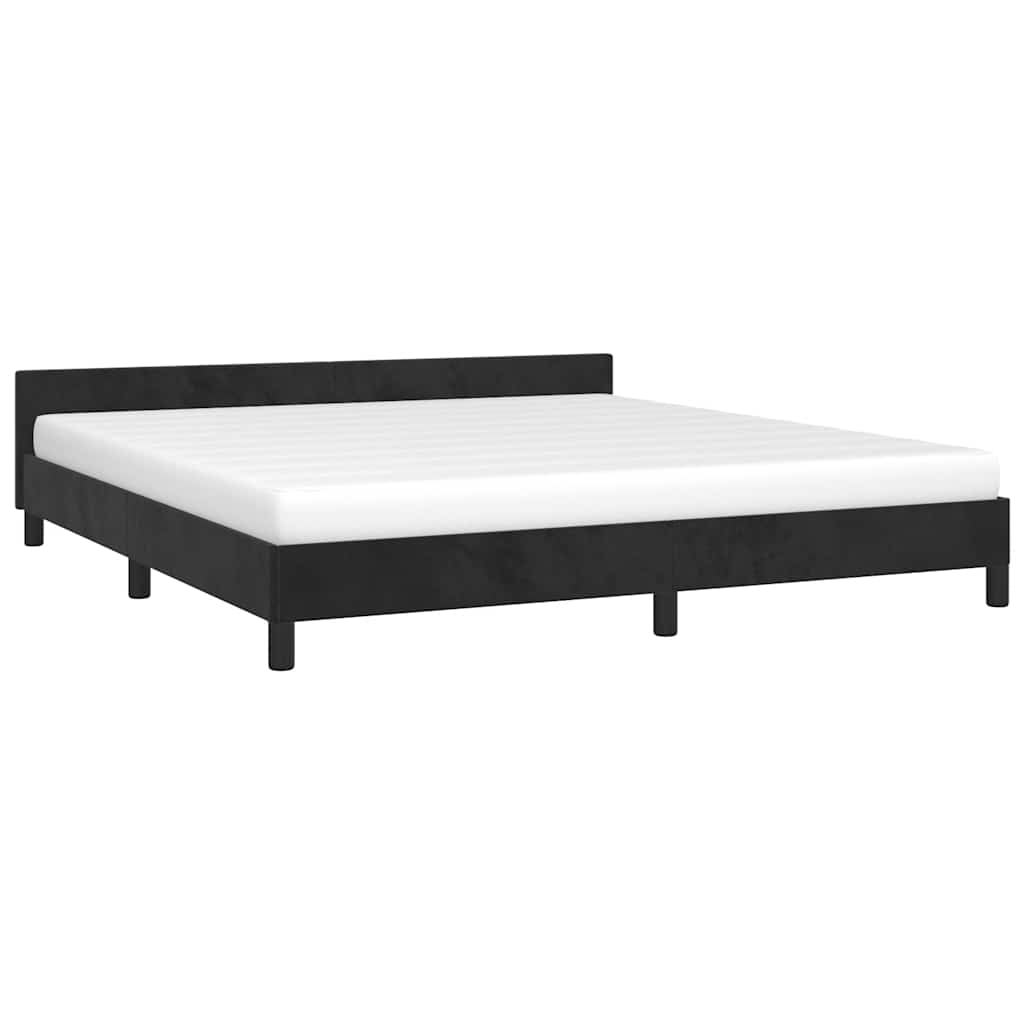 Cadre de lit sans matelas noir 180x200 cm velours - XIOS
