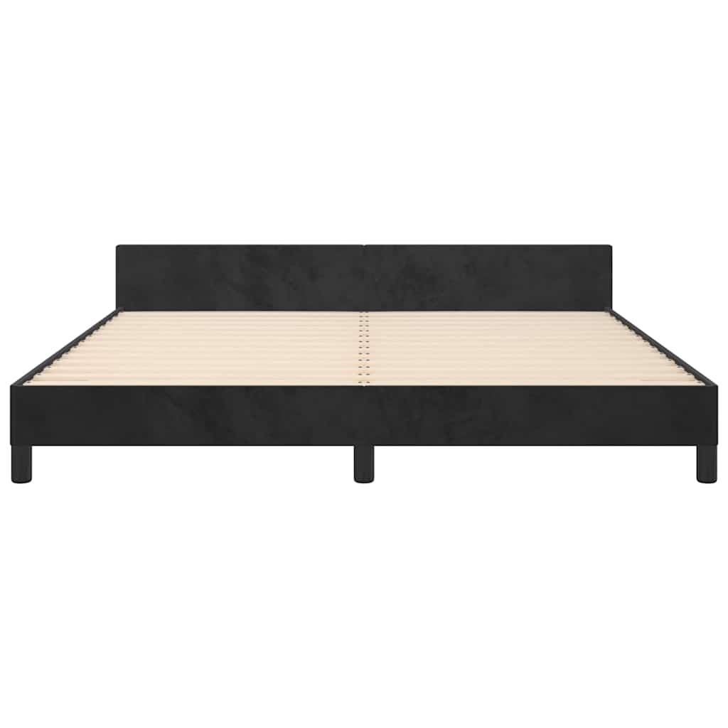 Cadre de lit sans matelas noir 180x200 cm velours - XIOS