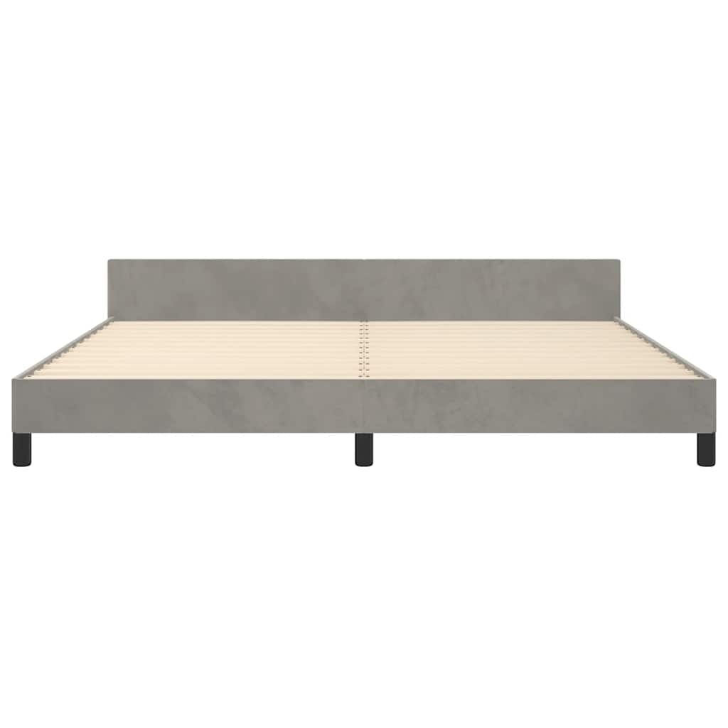Cadre de lit sans matelas gris clair 200x200 cm velours - XIOS