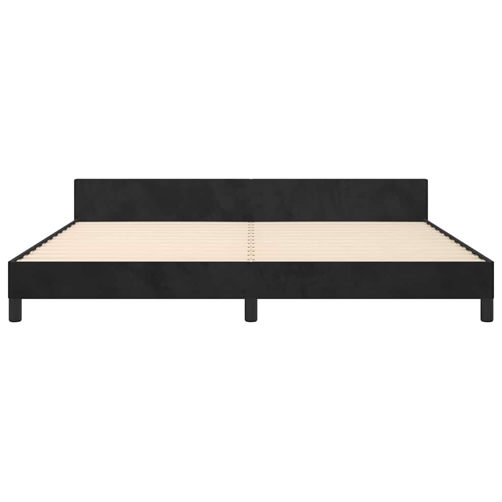 Cadre de lit sans matelas noir 200x200 cm velours - XIOS