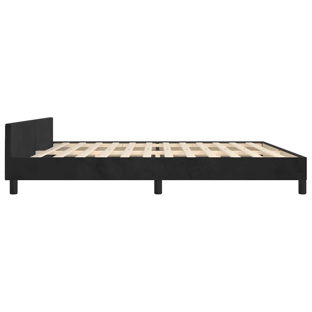 Cadre de lit sans matelas noir 200x200 cm velours - XIOS