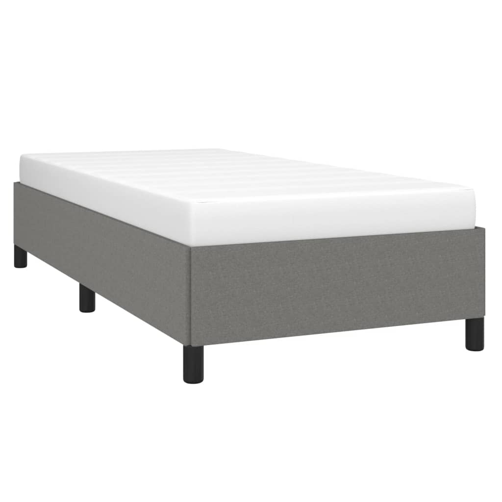 Cadre de lit sans matelas gris foncé 90x190 cm tissu simple - XIOS