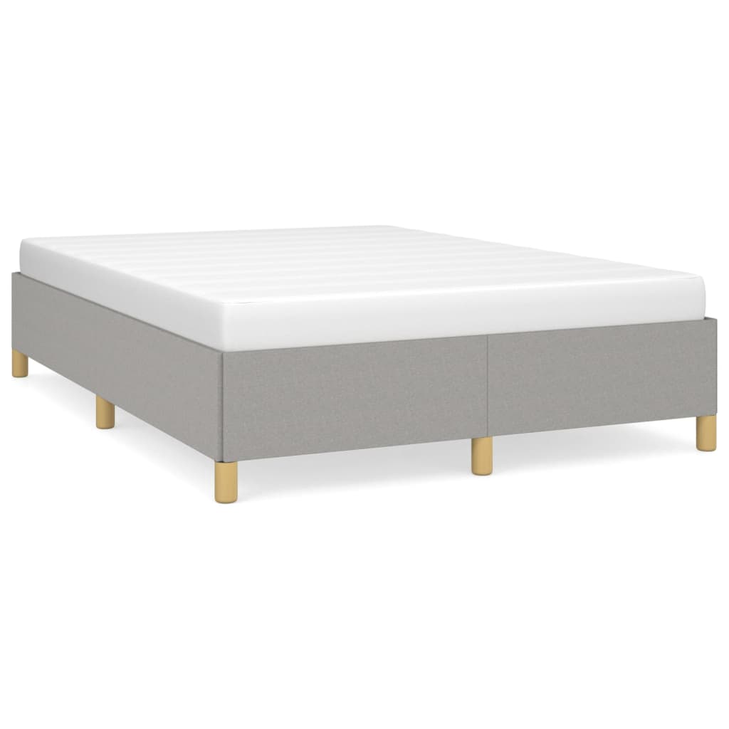 Cadre de lit sans matelas gris clair 135x190 cm tissu - XIOS