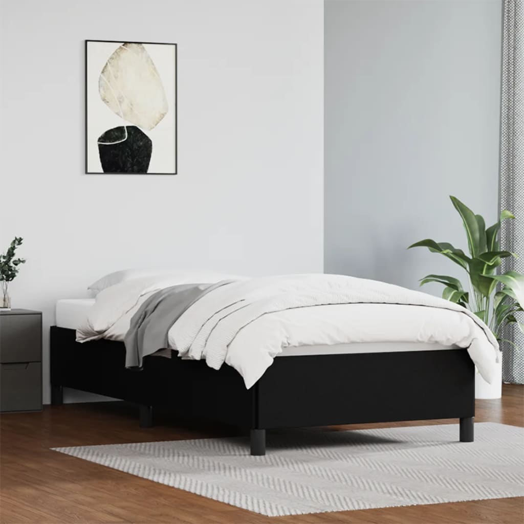 Cadre de lit sans matelas noir 90x190 cm similicuir - XIOS
