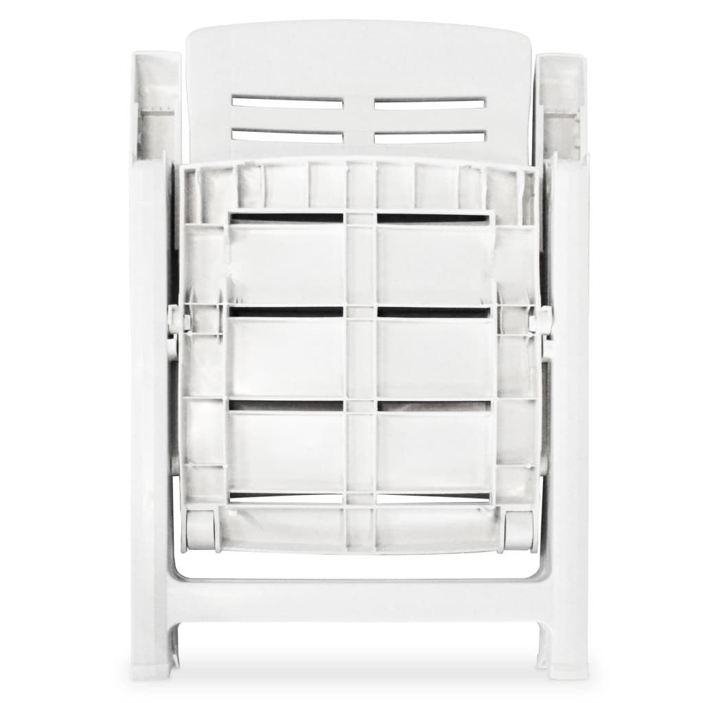 Ensemble à manger de jardin 3 pcs Blanc Polypropylène
