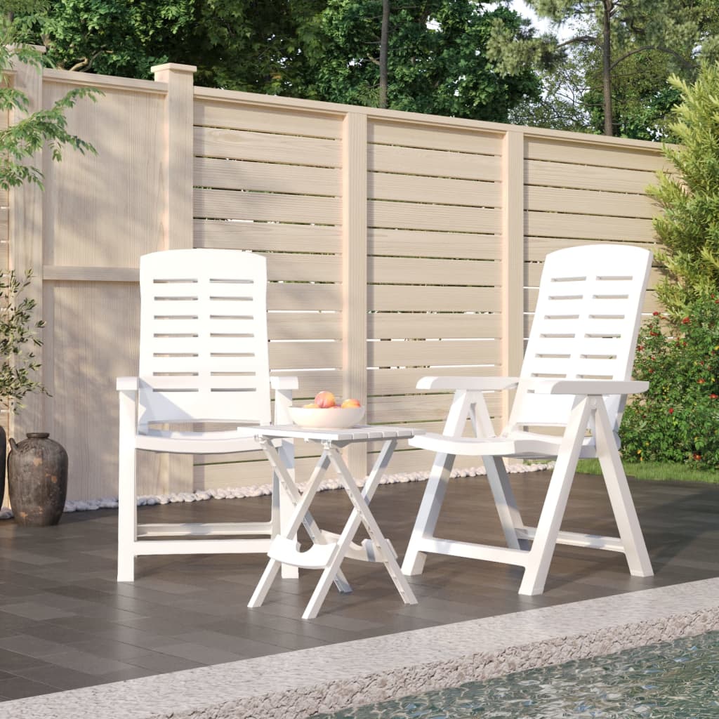 Ensemble à manger de jardin 3 pcs Blanc Polypropylène