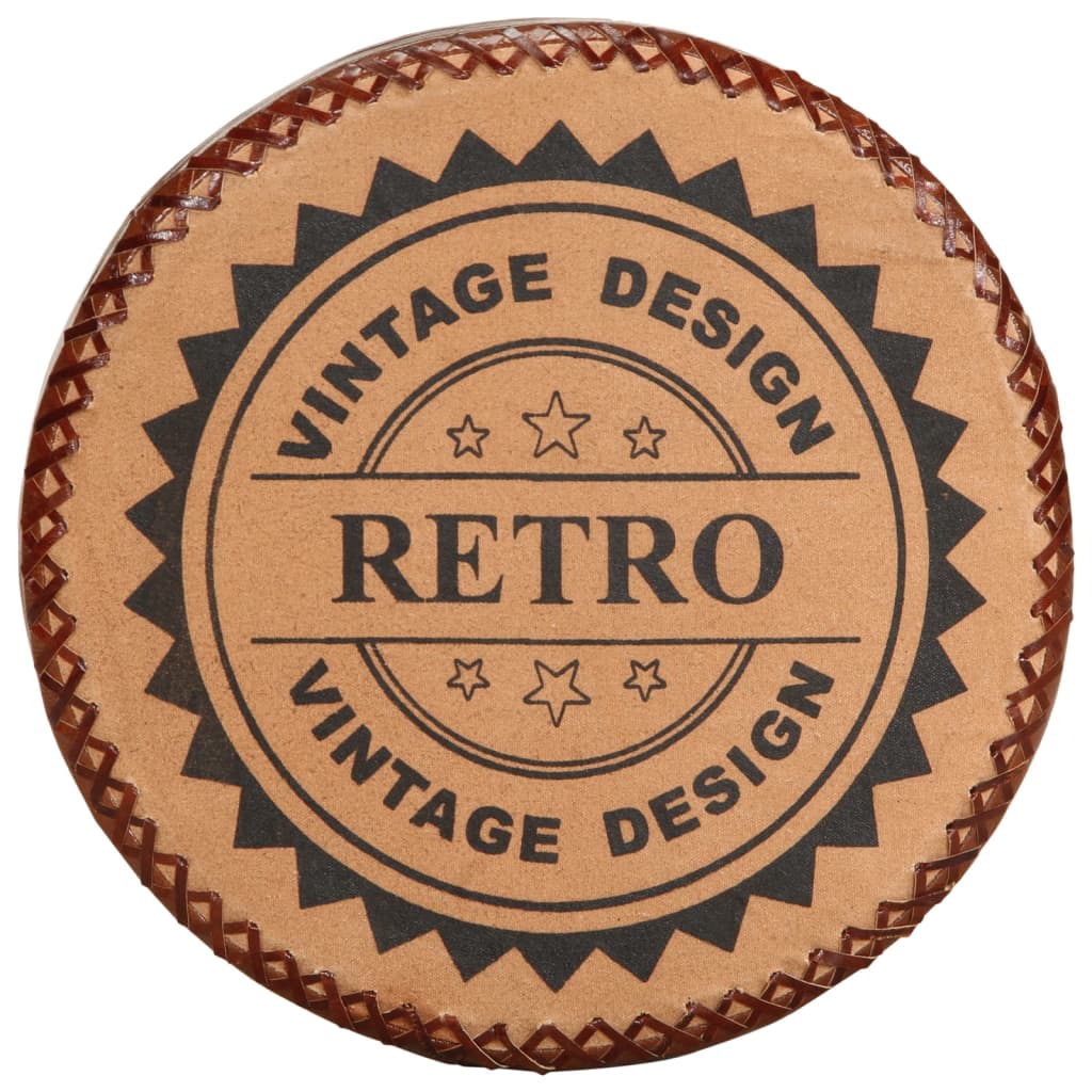 Tabourets de bar 2 pcs Cuir véritable et bois d'acacia solide - XIOS