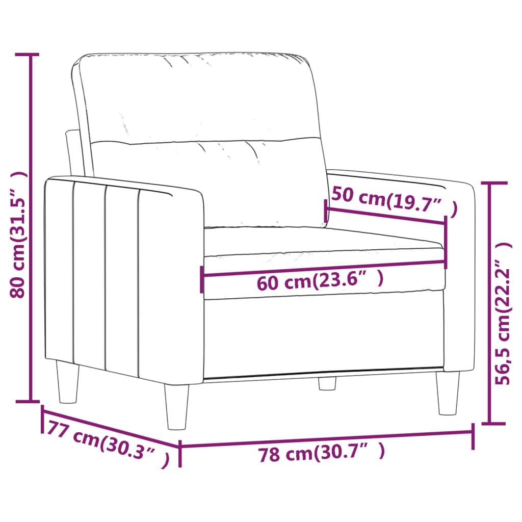 Fauteuil Gris foncé 60 cm Tissu - XIOS