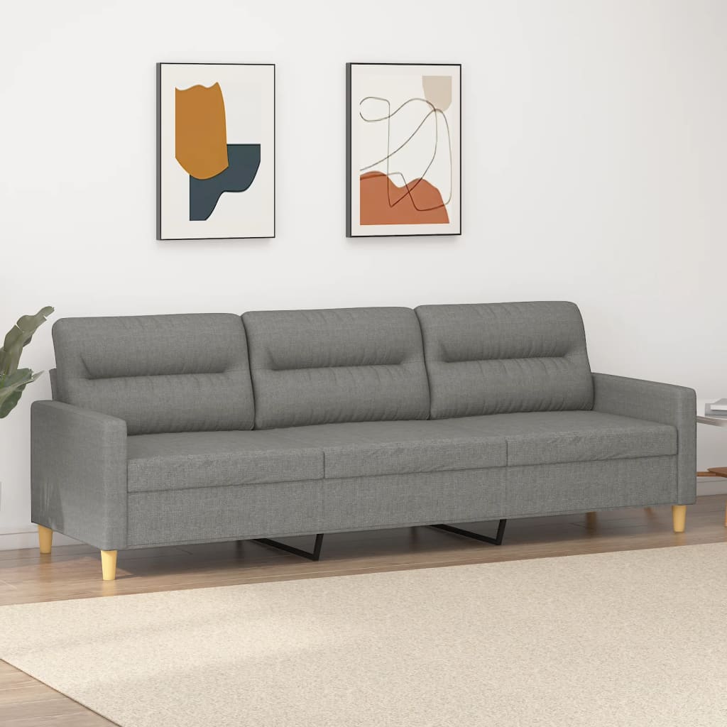 Canapé à 3 places Gris foncé 210 cm Tissu - XIOS