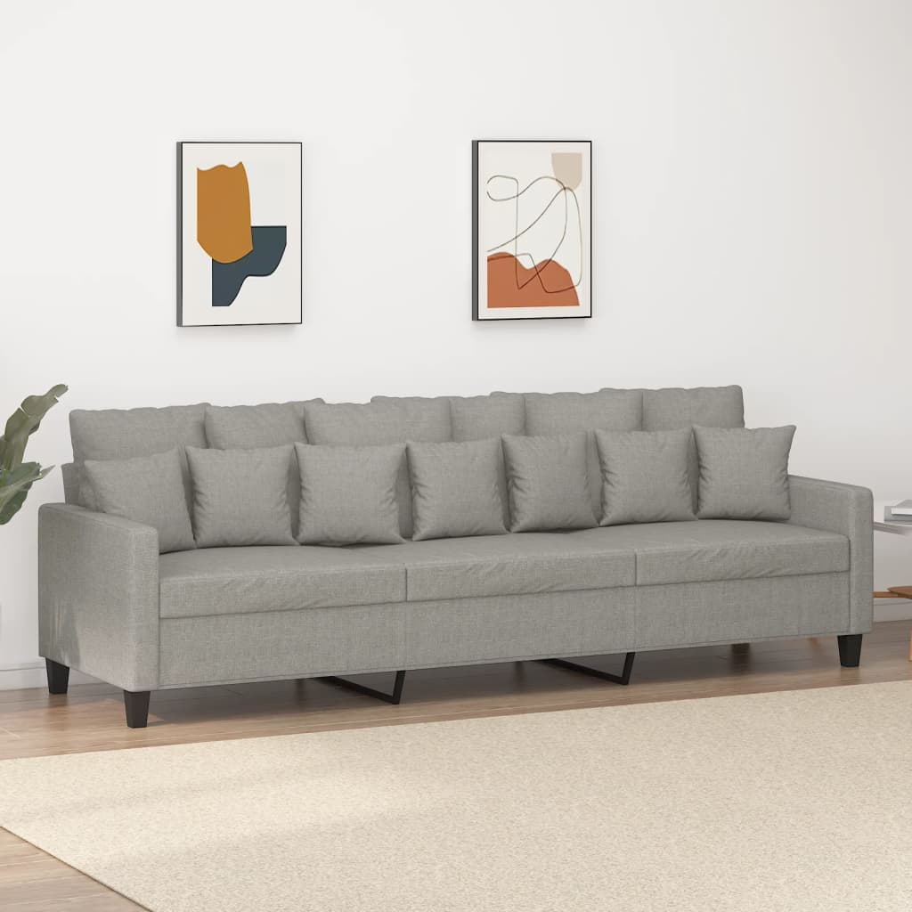 Canapé à 3 places Gris clair 210 cm Tissu - XIOS