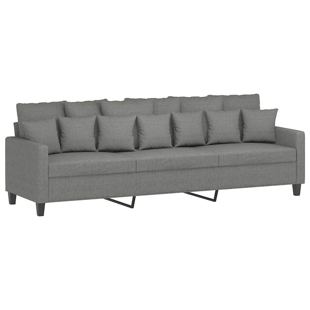 Canapé à 3 places Gris foncé 210 cm Tissu