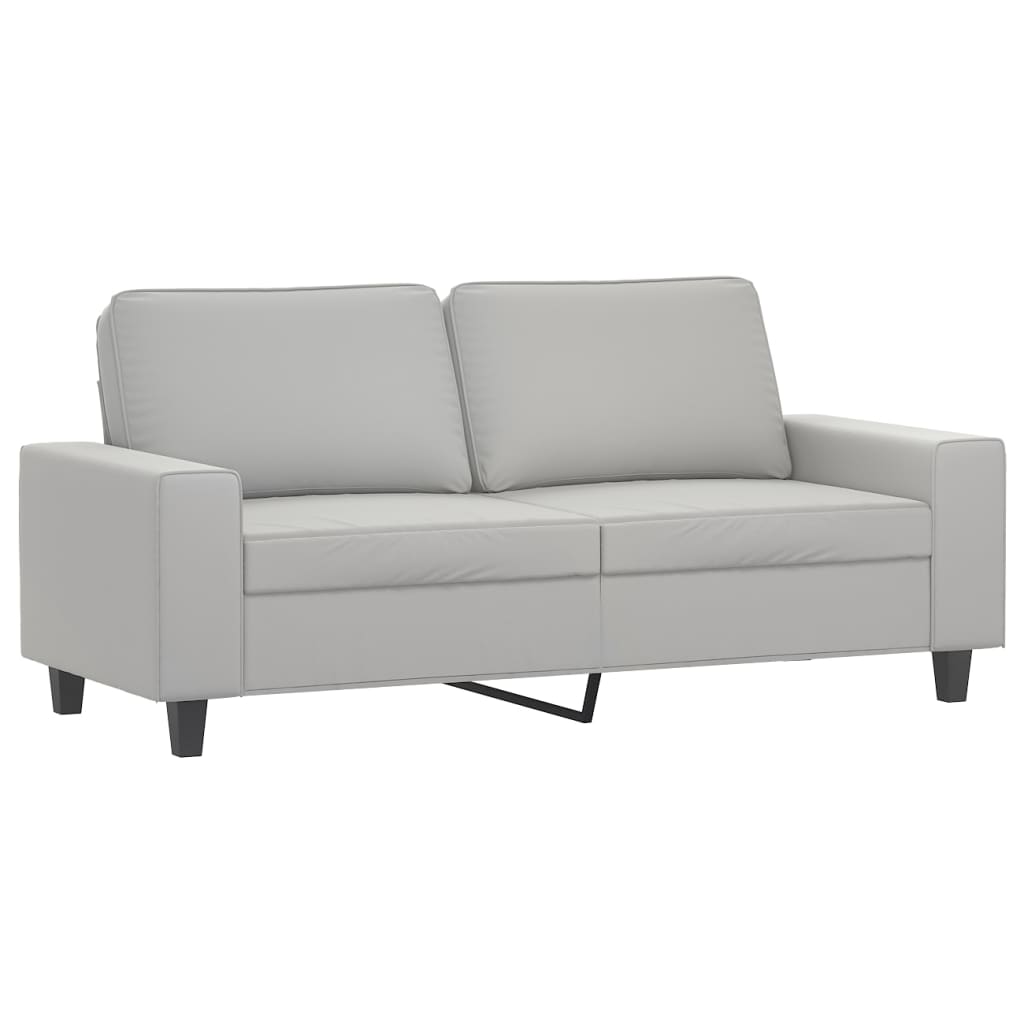 Canapé à 2 places Gris clair 140 cm Tissu microfibre - XIOS