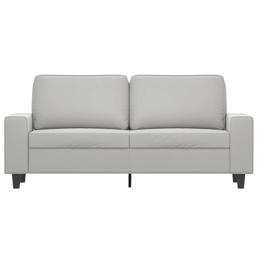 Canapé à 2 places Gris clair 140 cm Tissu microfibre - XIOS