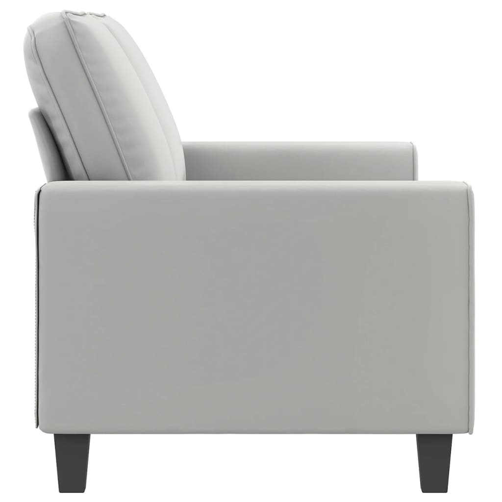 Canapé à 2 places Gris clair 140 cm Tissu microfibre - XIOS
