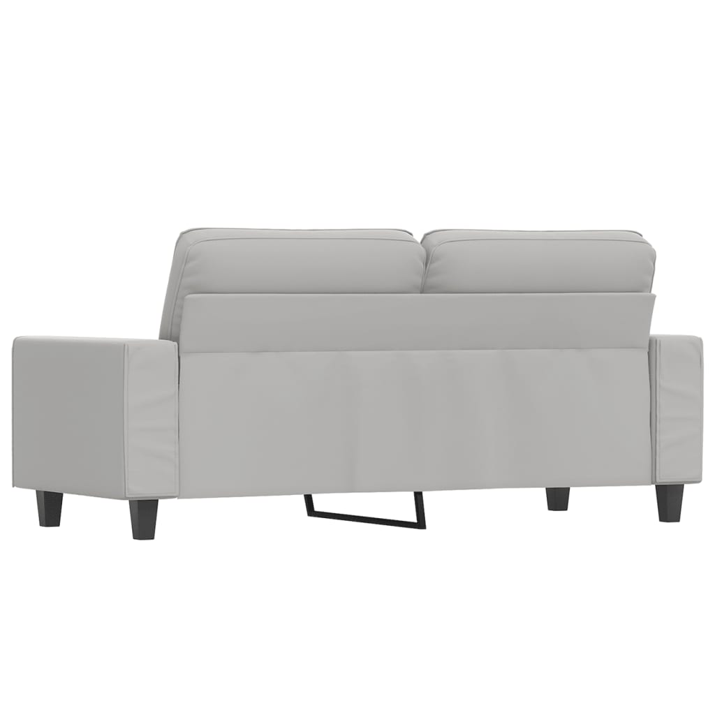 Canapé à 2 places Gris clair 140 cm Tissu microfibre - XIOS