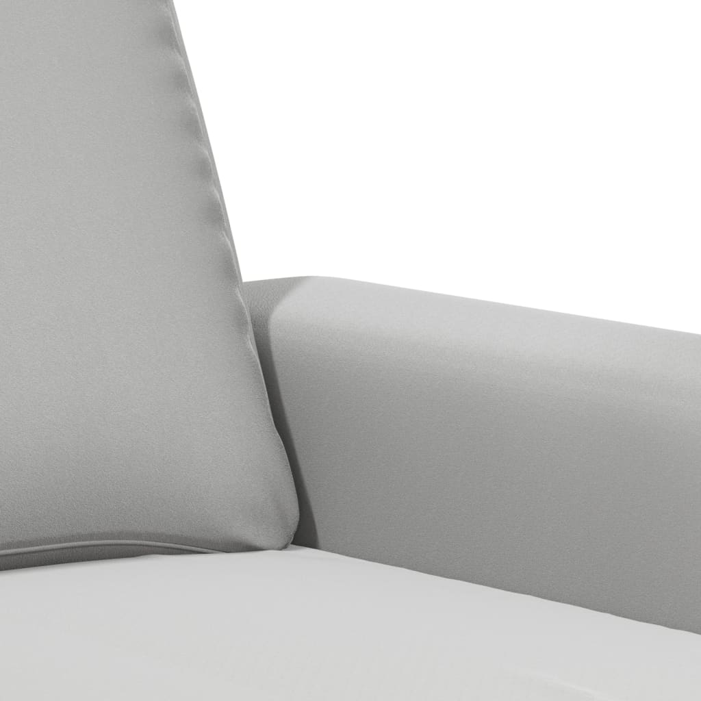Canapé à 2 places Gris clair 140 cm Tissu microfibre - XIOS