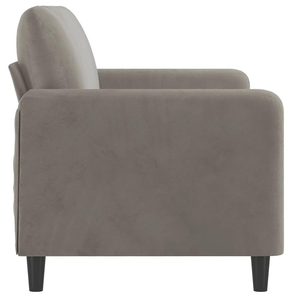 Canapé à 2 places Gris clair 140 cm Velours - XIOS