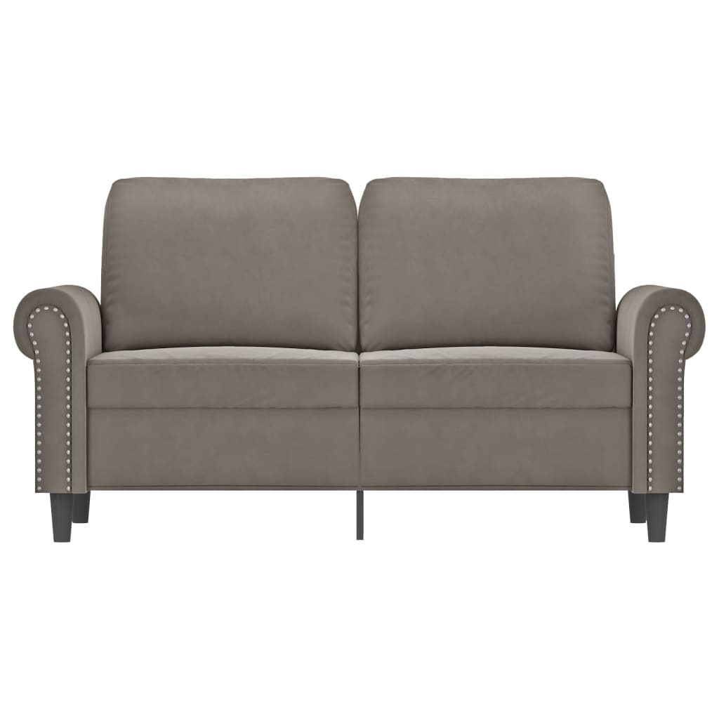 Canapé à 2 places Gris clair 120 cm Velours - XIOS