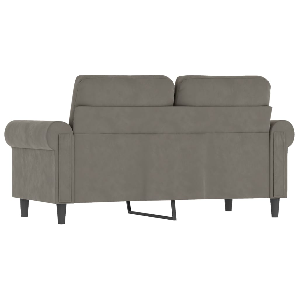 Canapé à 2 places Gris clair 120 cm Velours - XIOS