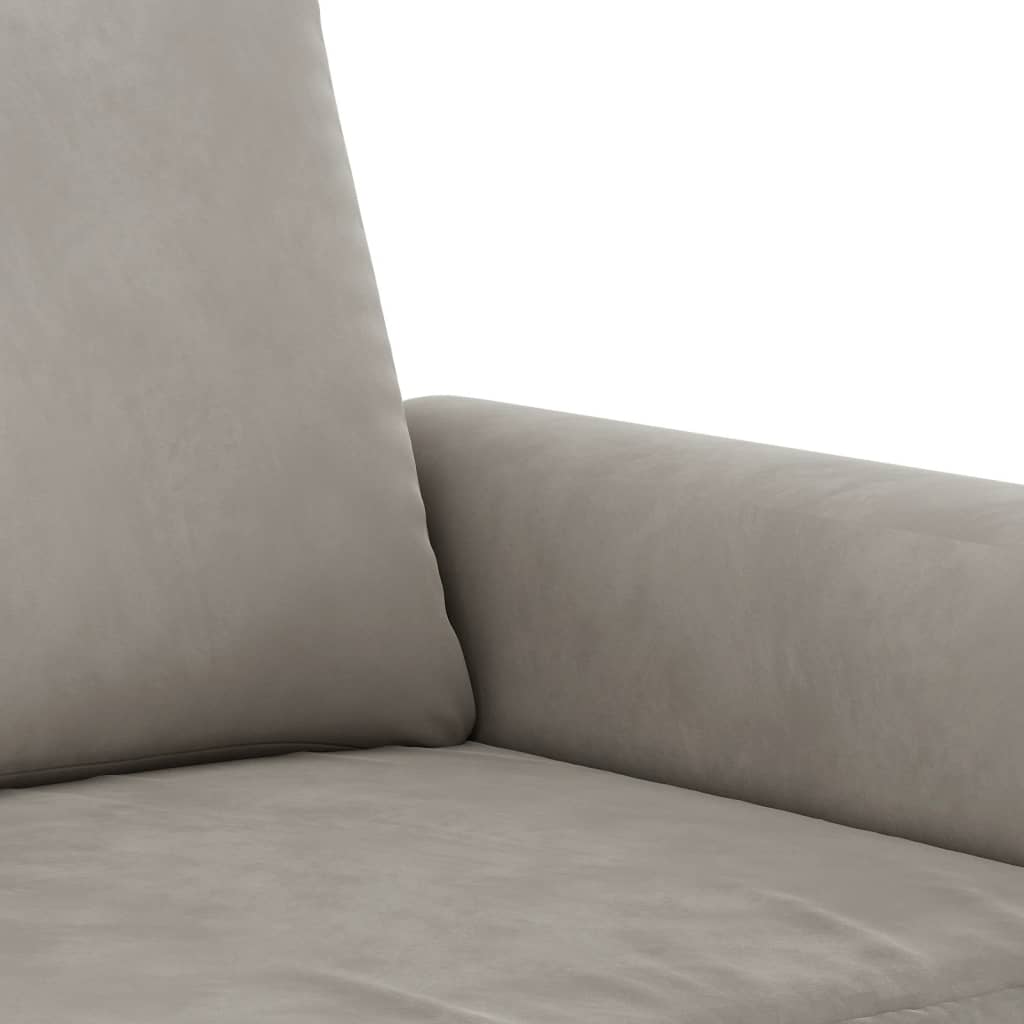 Canapé à 2 places Gris clair 120 cm Velours - XIOS